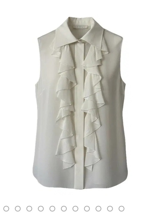 Chloe Tops - CHLOE sheer silk sleeveless ruffle blouse 38 fr or 6 USA.